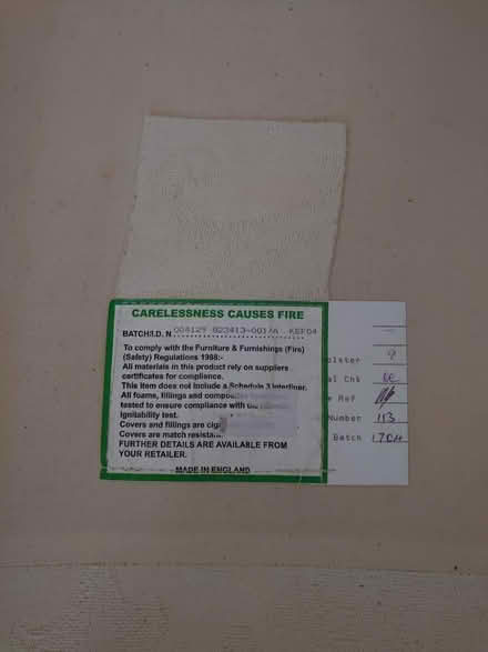 Photo of free Cream settee (Teignmouth) #3
