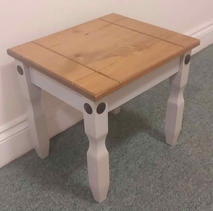 Photo of free Wooden Small Table with Grey Legs (BH10 - Northbourne) #1