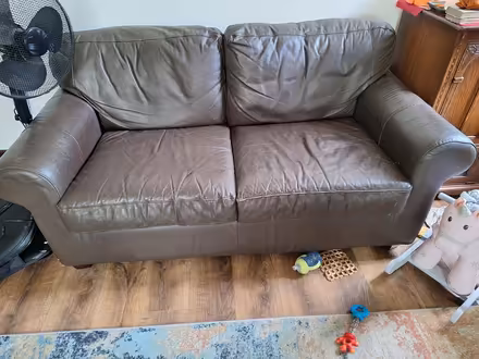Photo of free Brown Leather 2 Seater Sofa (Bilton CV22) #1