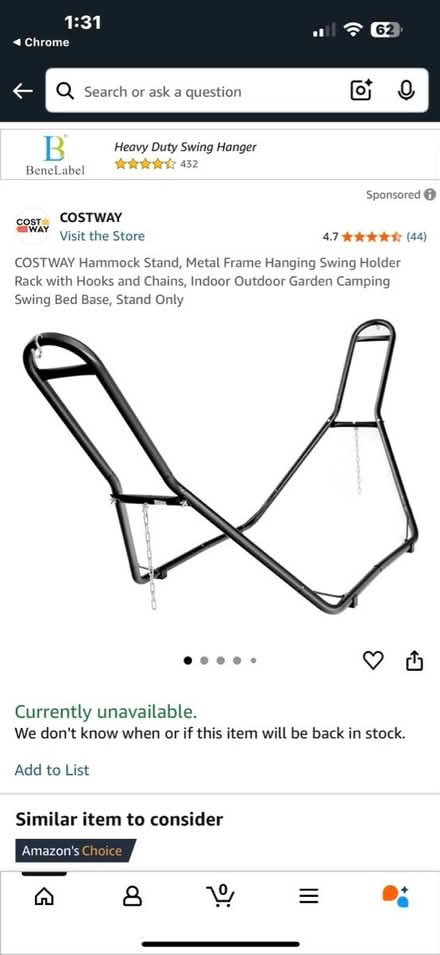 Photo of free Hammock stand (Cheadle Hulme SK8) #1