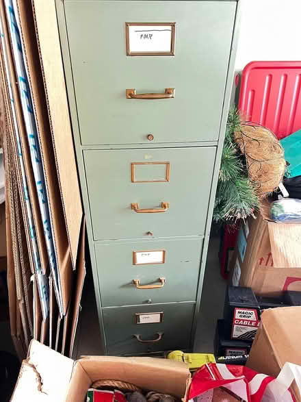Photo of free 1940’s metal filing cabinet (South Surrey. Morgan Crossing) #1