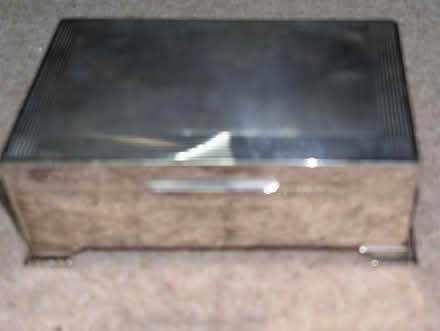 Photo of free Wood lined, Silver cigarette box. (AB22) #2