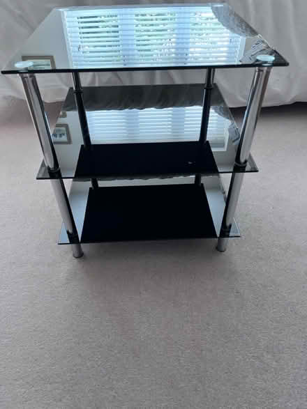 Photo of free Black glass and chrome unit (Belper DE56) #4