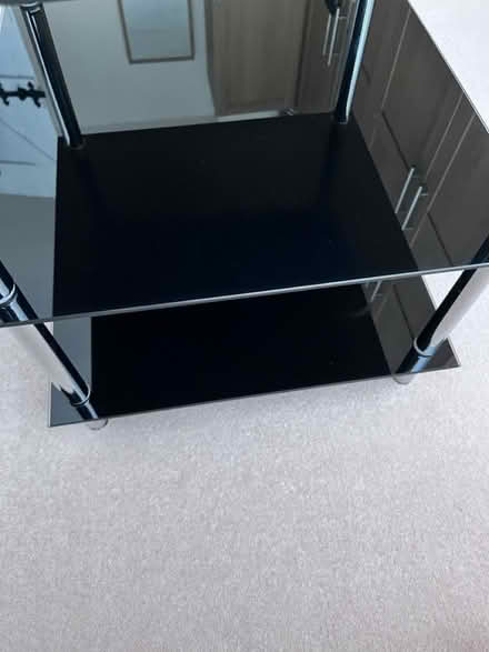 Photo of free Black glass and chrome unit (Belper DE56) #3