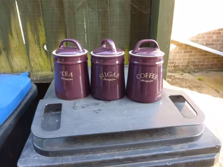 Photo of free Tea coffee and sugar jars (CT12) #1