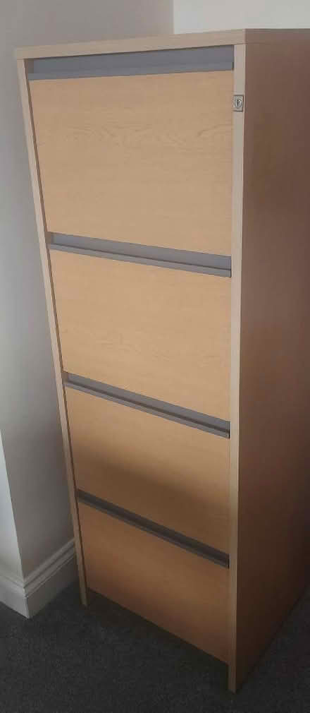 Photo of free Wooden 4 Drawer Filing Cabinet (Kinson Village Green Stocks BH10) #1