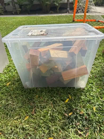 Photo of free Garden Jenga / tower blocks (Coolidge Ave / Herbert) #1