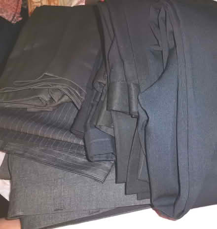 Photo of free 10 prs asst colour men's trousers 36 waist short leg (Low Beechburn DL15) #1