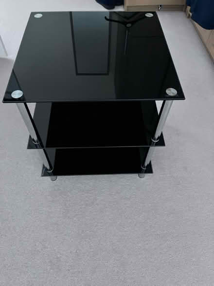 Photo of free Black glass and chrome unit (Belper DE56) #1