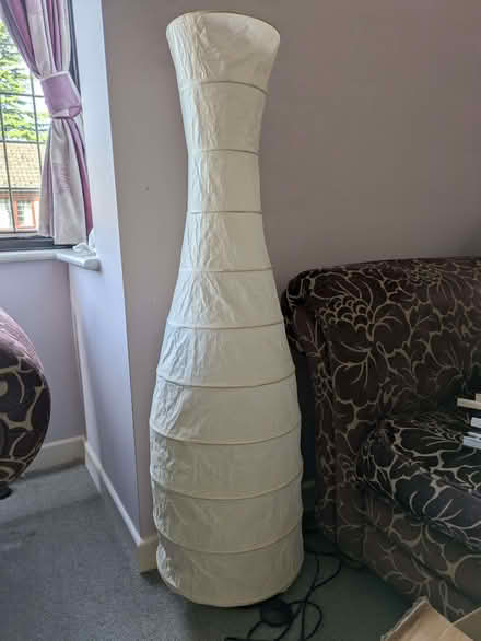 Photo of free Ikea paper lamp. Old, slight damage but fully working (University of Bedfordshire Polhill Campus MK41) #1