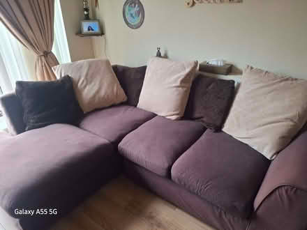 Photo of free L shaped 3 seater and 2 seater brown seatees (Woodhey CH42) #1