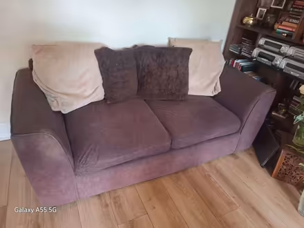 Photo of free L shaped 3 seater and 2 seater brown seatees (Woodhey CH42) #3