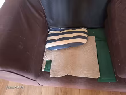 Photo of free L shaped 3 seater and 2 seater brown seatees (Woodhey CH42) #2