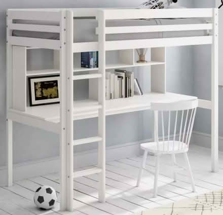Photo of free Upper single bed, built-in desk, sturdy ladder, with shelves (Eltham SE9) #1