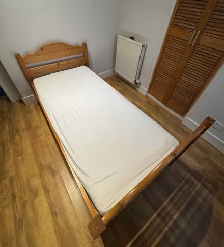 Photo of free Single wooden bed frame along with a mattress (Tollcross EH3) #2