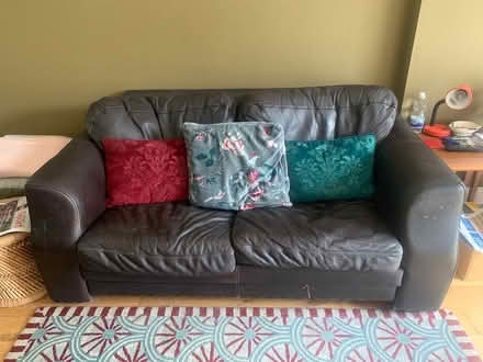 Photo of free Leather couch and armchair (Douglas.) #1