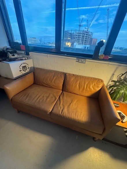 Photo of free Tan Leather Couch (Hackney E84) #3