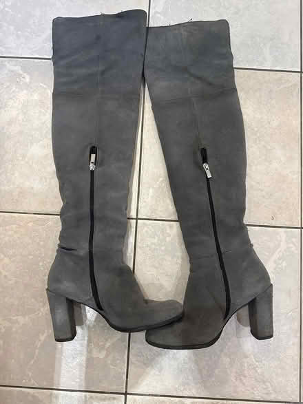 Photo of free Grey suede boots, size 5 (Cb13PF) #1