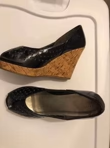 Photo of free Black 4” wedge shoes size 7 (L5L 5P5) #1
