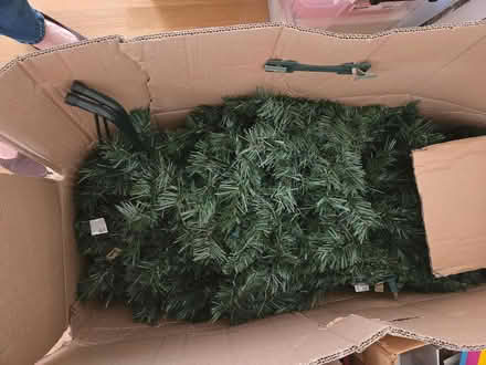 Photo of free 6.5 foot Christmas tree with lights (Bull Mountain, Tigard) #1