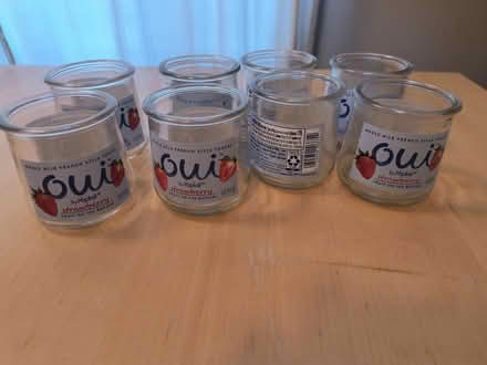 Photo of free Empty glass yogurt jars - 8 total (near Maryvale Park) #1