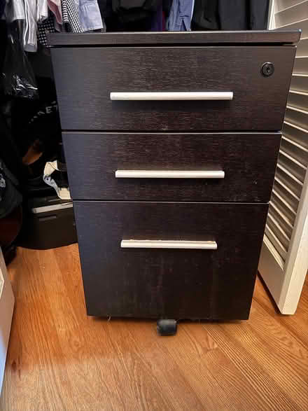 Photo of free Rolling wood file cabinet (Chevy Chase DC) #1