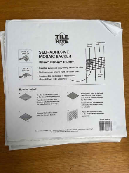 Photo of free Self adhesive mosaic backer (LS7) #1