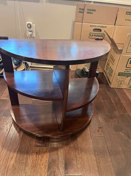 Photo of free Small Wood Accent Table Semi Round (Fairlawn/Anacostia) #2