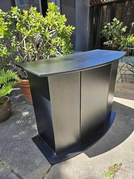 Photo of free 55 gal bowfront aquarium and stand (92 & Alameda de las Pulgas) #1