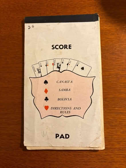 Photo of free Canasta score pad (Ossining) #1