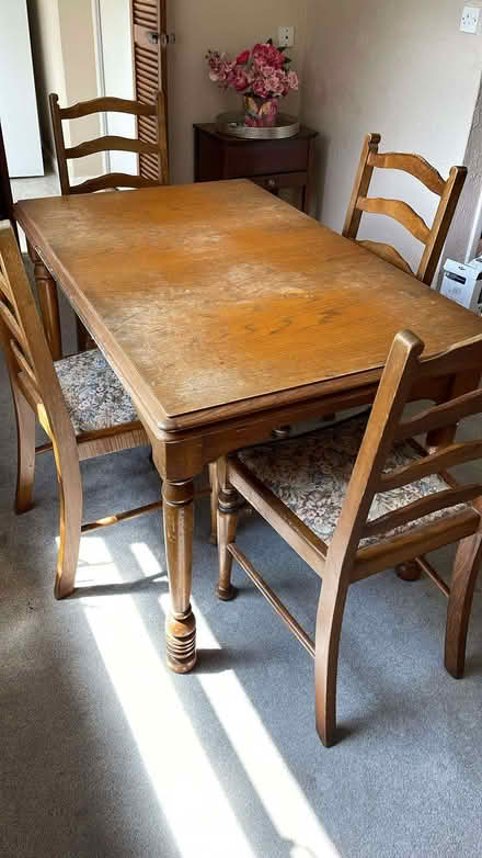 Photo of free Solid wood extendable table and 4 chairs (Potters Bar EN6) #3