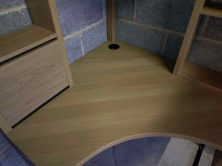 Photo of free Ikea Micke corner desk, oak effect (Guiseley LS20) #4