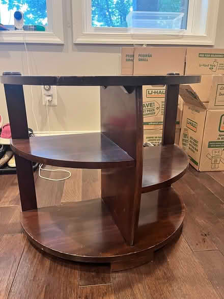 Photo of free Small Wood Accent Table Semi Round (Fairlawn/Anacostia) #1