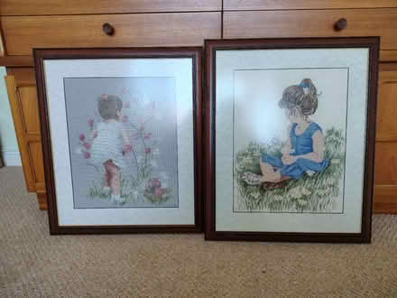 Photo of free Two framed cross stitch pictures (Hall Green B28) #1