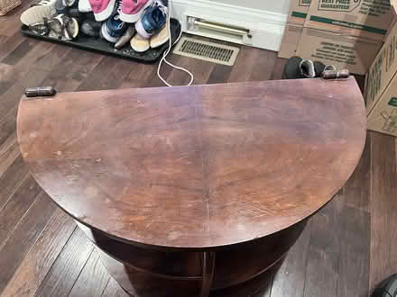 Photo of free Small Wood Accent Table Semi Round (Fairlawn/Anacostia) #3