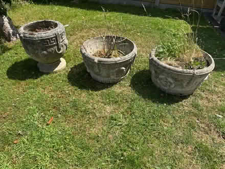 Photo of free 3x Concrete flower pots (Kings Hill, ME19) #1
