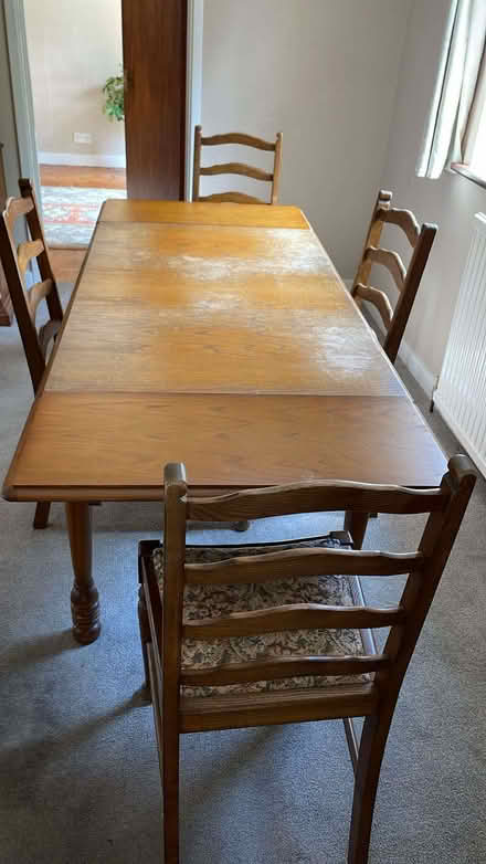 Photo of free Solid wood extendable table and 4 chairs (Potters Bar EN6) #2