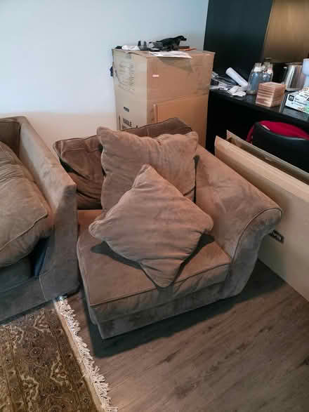 Photo of free Large sectional couch (brown) (Wedgewood) #1