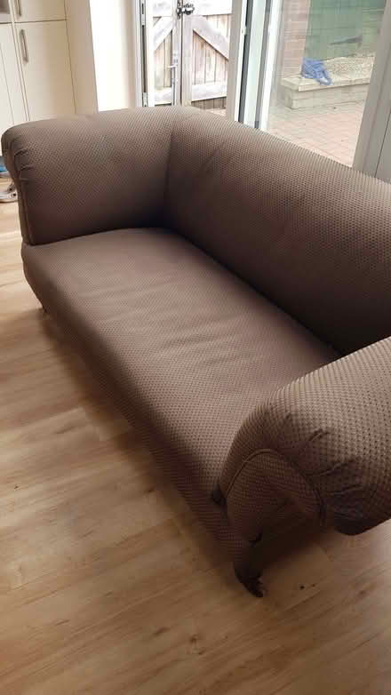 Photo of free 3 seater, victorian style drop arm sofa. (Ampthill MK45) #1