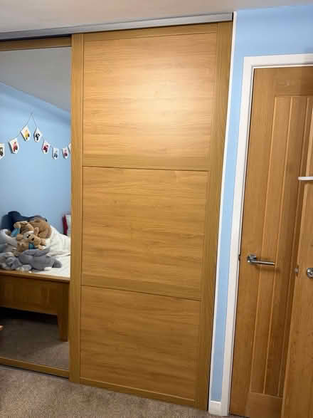 Photo of free 2 wood sliding wardrobe doors (Burscough L40) #1