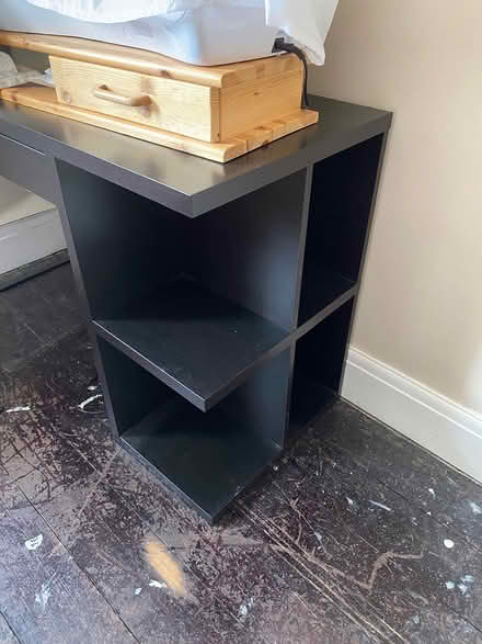 Photo of free Black wooden desk (West Ewell Epsom KT19) #2