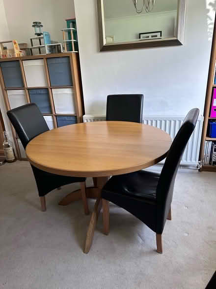 Photo of free Round extending table and 3 chairs (Nast Hyde Farm AL10) #1