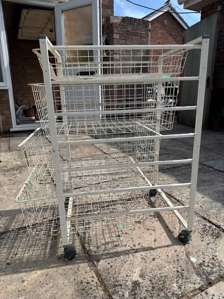 Photo of free 4 baskets in wheeled metal frame (Denmead) #1