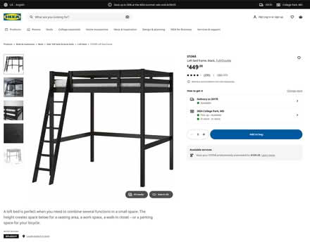 Photo of free Ikea STORÅ Loft Bed Frame (Herndon near Route 7 & SR 286) #2