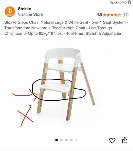 Photo of free Stokke steps chair (age 0-6) used, good condition) (Clapham Junction SW11) #3