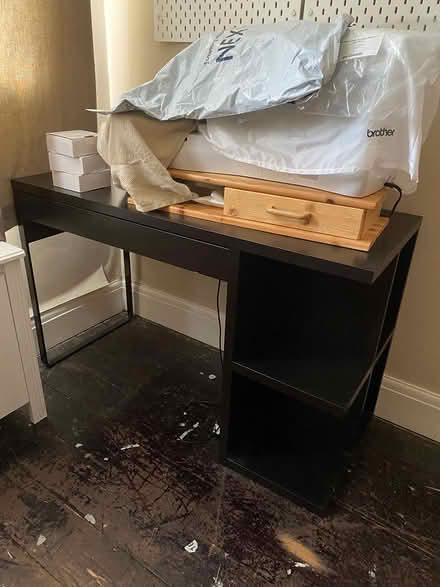 Photo of free Black wooden desk (West Ewell Epsom KT19) #1