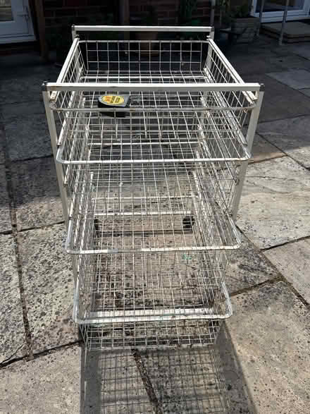 Photo of free 4 baskets in wheeled metal frame (Denmead) #2