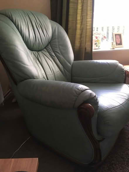 Photo of free Green faux leather armchair (Christchurch BH23) #2