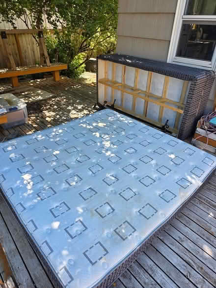 Photo of free King size bed w/ metal frame (Wedgewood) #1