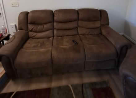 Photo of free Brown Microfiber Reclining Couch (South Salt Lake) #1